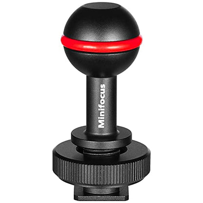 MINIFOCUS 1" Ball Head Cold Shoe Base Adapter, Universal Ball Joint Bracket with Cold Shoe Base Adapter for Diving Light Underwater Camera Waterproof Housings Case Video/Flash/Strobe Hot Shoes - color: Cold Shoe