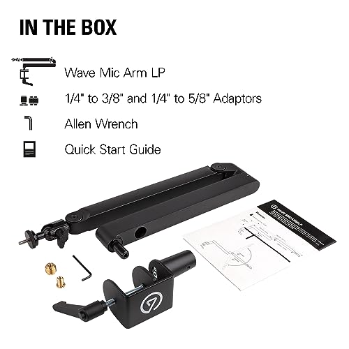 Elgato Wave Mic Arm Low Profile Microphone Boom Arm | Sits below shoulder line, 360-degree rotation, Magnetic cable channels, All-metal build, Fully adjustable mount - style: Mic Arm LP