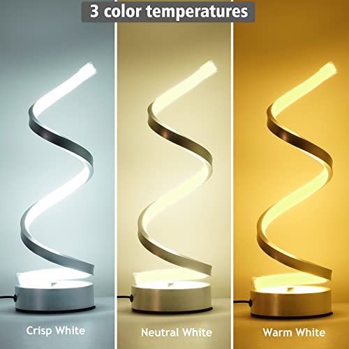 NUÜR Table Lamps for Living Room Set of 2, Silver Dimmable LED Lamp, Small Bedside Lamps, Nightstand Lamp for Bedroom Office Home Living Room - color: Silver 2 Pack