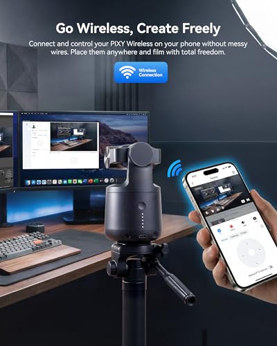 EMEET PIXY Wireless 4K Dual-Lens AI Tracking PTZ Streaming Camera with 1/2.55" Sensor, Gesture Control, Multi-Camera Live & Built-in 48kHz Mic, HDR, Live Streaming for YouTube, Facebook, Twitch