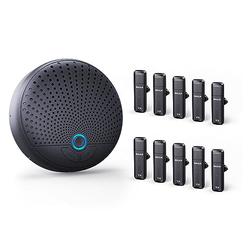 Conference Speaker and Microphone, 10 AI Mics 360° Voice Pick Up & Noise Reduction, USB Speakerphone for 10-15 People Conference Room, Compatible with Multi-Leading Platforms, Zoom, MS Team - color: Black