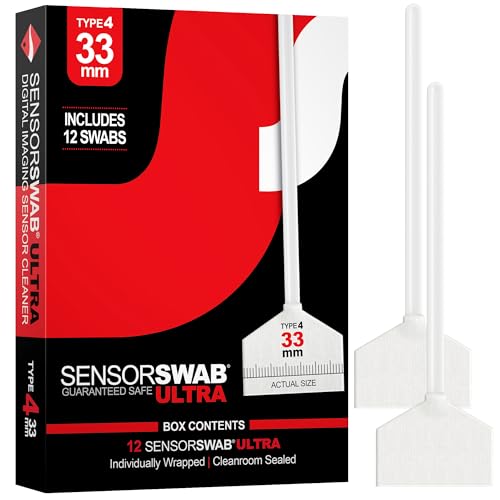 Photographic Solutions Sensor Swab Ultra 33mm Type-4 Digital Imaging Sensor Cleaner Swabs for Cleaning Medium Format Mirrored or Mirrorless Cameras. Sensor Dust & Oil Remover (Pack of 12) - size: 33mm (12 pack)