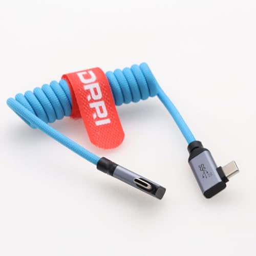 USB 3.2 Gen 2x2 USB-C 100W Fast Charging Cable for Sony A9III A7R5 A74 Canon EOS R8 R7 R6 MARK2 R5 R3, iPhone 15Pro MacBooks Pro Samsung Galaxy, iPad Pro Smartphone Laptop - color: Blue, size: Left-right angle