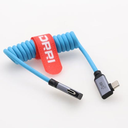 USB 3.2 Gen 2x2 USB-C 100W Fast Charging Cable for Sony A9III A7R5 A74 Canon EOS R8 R7 R6 MARK2 R5 R3, iPhone 15Pro MacBooks Pro Samsung Galaxy, iPad Pro Smartphone Laptop - color: Blue, size: Left-right angle