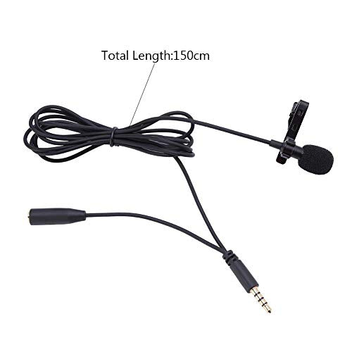 Lavalier Microphones, Wired Clip-on Lapel Headset High Sensitivity Low Noise Clear Voice Wide Dynamic Range Hands Headset Microphone Mic with 3.5mm Jack