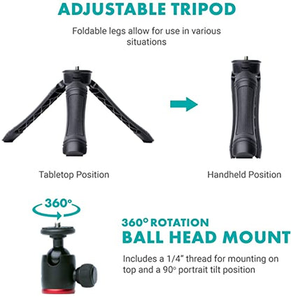 Movo iVlogger iPhone/Android Compatible Vlogging Kit with Fullsize Tripod - Phone Video Kit Accessories: Tripods, Phone Mount, LED Light and Cellphone Shotgun Microphone for Phone Video Vlog Recording
