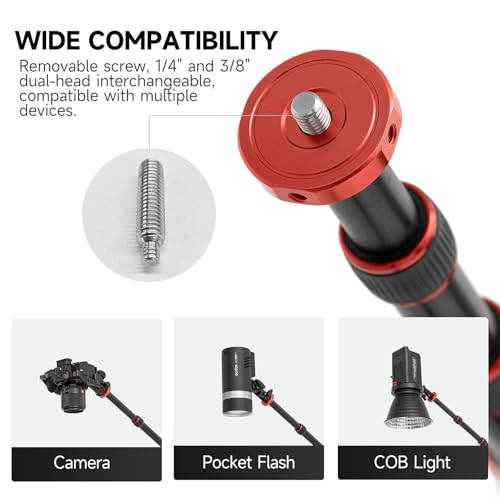 AMBITFUL 56.5" Heavy Duty Tripod Extension Boom Arm, 360° Swivel Overhead Camera Mount with 1/4"-3/8" Screw, 22lbs Load Capacity for Photography & Live Streaming - size: GM08-Tripod