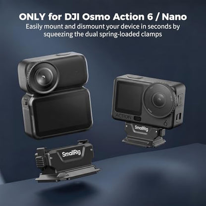 SMALLRIG Action 6 / Nano Magnetic Dual Direction Quick-Release Adapter, Aluminum Alloy Adapter Mount for DJI Osmo Action 6 / Osmo Nano, with Baseplate for Arca-Type Tripod - 6014