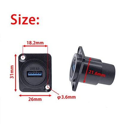 PENGLIN 10PCS USB Panel Mount Connector,USB 3.0 Pass Through Data Connector Female to Female,USB 3.0 Socket for Audio Video Data Transfer/Charging - size: 10PCS(USB3.0)