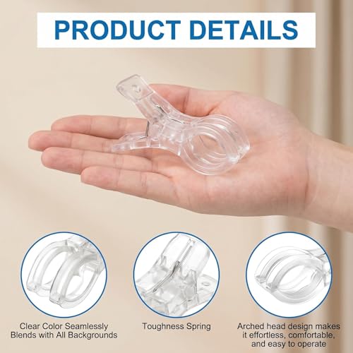 3.5 Inch Clear Plastic Spring Clamps 12 Pack, Multifunctional Large Balloon Arch Clips, Practical Accessories for Backdrop Decor, Pool Towel, DIY Crafts & Photography Studio Supplies