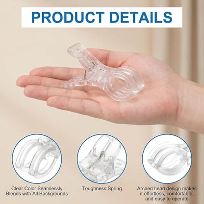 3.5 Inch Clear Plastic Spring Clamps 12 Pack, Multifunctional Large Balloon Arch Clips, Practical Accessories for Backdrop Decor, Pool Towel, DIY Crafts & Photography Studio Supplies