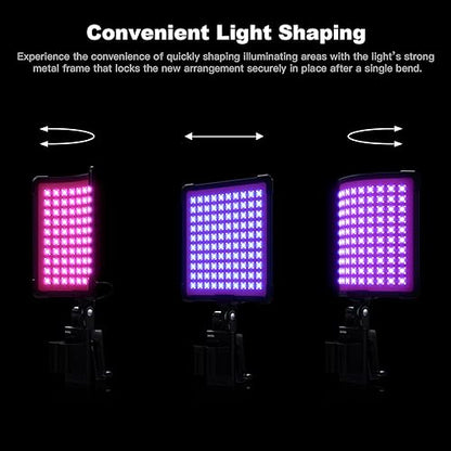 Godox FH50R Ultra-Thin Flexible LED Soft Light Panel, 2500~10000K CRI97+, APP Control, Handheld RGB Video light with AD-E2 Flash Holder Metal Bracket, Carry Bag for YouTube Studio Photography Shooting - color: FH50R(2500~10000K)