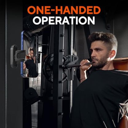 Magnetic Phone Holder for Gym, 360° Adjustable | Gym Phone Mount with Strong Magnet Base, Compatible with All Smartphones - size: A- Magnet Phone Holder