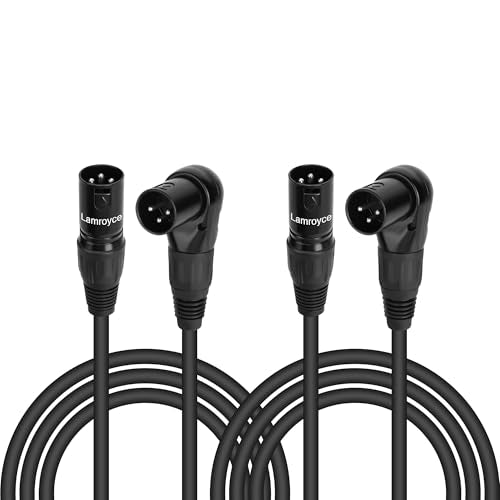 2-Pack Right Angle XLR Mic Extension Cable Adapter 1.5 Feet, 90 Degree XLR Male to Straight Male 3-Pin Microphone Connector Extender Cord for Speaker, Recording Studio, Audio Interface, Amplifier - color: XLR 90 Degree Male to Straight Male, size: 1.5 Fee