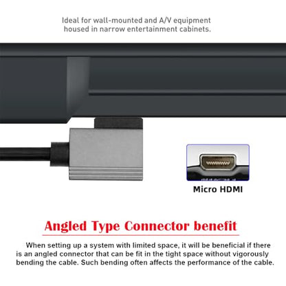 Cable Micro HDMI 2.1 Male to HDMI Male 8K 60hz Stretch Coiled Cable Left Angled 90 Degree for HDTV Camera Laptop Monitor - style: Micro HDMI Left Angled