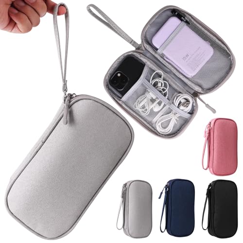 Universal Cable Organizer - Electronics Accessories Bag for Charger, Phone, Memory Card, Travel Gadget Bag (Grey) - color: Grey