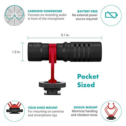 Movo Smartphone Vlogging Kit for iPhone with Shotgun Microphone, Grip Handle, Wrist Strap for iPhone and Android Smartphones for TIK Tok, Vlog, YouTube Starter Kit and Content Creator Kit
