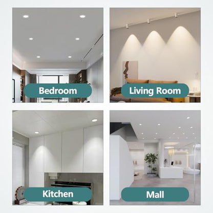 Ceiling Light Diffuser Cover 5.78 Inch Round Frosted White Lampshade Anti Glare Spotlight Downlight Shield Replacement for Chandelier Drum Lamp Pendant Lighting Accessories, 4PCS