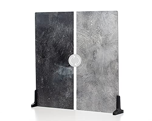 V-FLAT WORLD Duo Board Product Photography Backdrops - 2-Sided Background for Photograph, Hyper-Realistic Item & Food Photography Background - Includes 2 Legs & Mat - 24" x 24", Grey Chalk/Dark Chalk - color: Grey Chalk/Dark Chalk, size: 24 x 24 inches