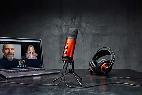 ESI cosMik uCast | USB Microphone, Cardioid Condenser Computer Microphone for Gaming, Streaming, Podcasting, 2m USB-C Cable, Mute Button, Built-in Headphone Jack, Gain Control, USB Mic for PC & Mac - style: cosMik uCast USB Microphone