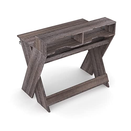 Glorious Sound Desk Compact Professional Studio Workstation with Pull-out Keyboard Compartment (Walnut) - color: Walnut