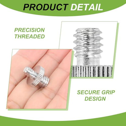 PATIKIL 3/8" Male to 1/4" Male Thread Camera Tripod Screw Adapter, 12 Pcs Camera Converter Screw Adapter Connector for Microphone Tripod Monopod Ball Head Light Stand Mount, Silver