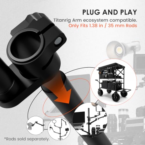 TARION Pneumatic Camera Mount 25" Modular 3-Section Titanrig Arm W | 0-13.2 lbs Load, Compatible with Titanrig 35mm Rod, Gas Spring Floating Arm, with 1/4" 3/8" Screw Ballhead, Phone Holder - size: Arm W (Pneumatic - Camera)