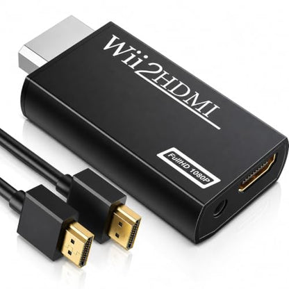GANA Wii to hdmi Converter, wii to hdmi Adapter Supports All Wii Display Modes (wii to hdmi Black) - color: wii to hdmi Black