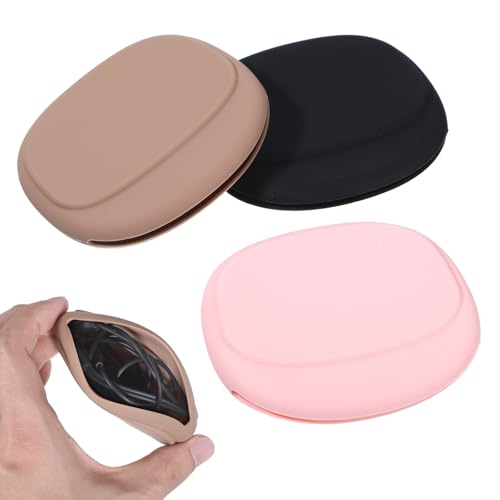 3 Pcs Silicone Data Cable Storage Case 3 Colors Mini Wired Headphone Organizer Portable Key Pouch Headset Storage Bag Bobby Pin Case for Storing USB Keys Mini Lipstick Cord Holder Keeper