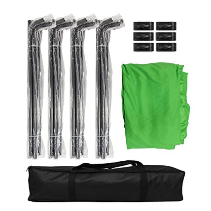 7.87ft x 13.12ft Green Screen Backdrop with Stand, Large Collapsible Green Backdrop with Heavy Duty Stand for Parties, Photography, Video Shooting, Live Streaming, Gaming