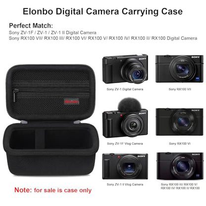 Case for Sony ZV-1F/ ZV-1/ ZV-1 II/Sony RX100 VII/ RX100 III Digital Camera | Sony ZV-1F/ ZV-1/ ZV-1 II/ RX100 VII Digital Camera Carrying Case, Hard Travel Protective Bag, Pocket fits Accessories, Black - color: Black