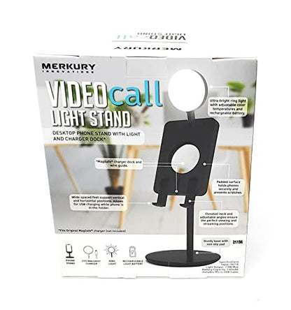 Merkury Innovations Video Call Light Stand - Desktop Phone Stand with Light and Charger Dock
