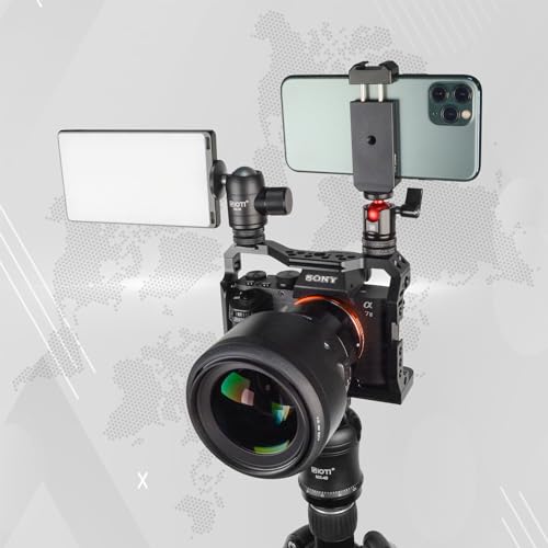 SIOTI Tripod Swivel Mini Ball Head, with a Hot Shoe Mount, Panoramic 360° Vertical Pan 90°, Compatible with Digital Camera/Compact DSLR/Cell Phone/Monopod/Light Stand/Action Camera etc. - color: Mini Ball Head with Hot Shoe
