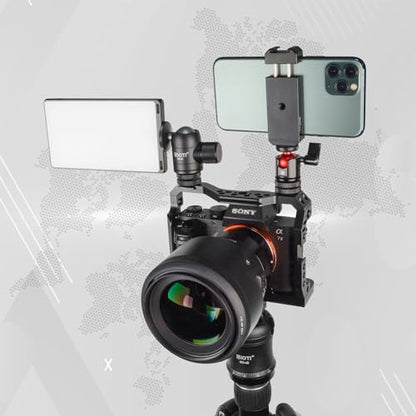 SIOTI Tripod Swivel Mini Ball Head, with a Hot Shoe Mount, Panoramic 360° Vertical Pan 90°, Compatible with Digital Camera/Compact DSLR/Cell Phone/Monopod/Light Stand/Action Camera etc. - color: Mini Ball Head with Hot Shoe