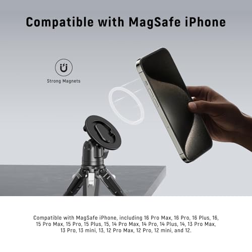 Neewer Magnetic Phone Tripod Mount with Action Camera Adapter, Cold Shoe with Anti Off Pin, 1/4" Thread Compatible with MagSafe iPhone 16 15 14 13 12 Series DJI Quick Release Adapter Mount, PA070 - style: PA070