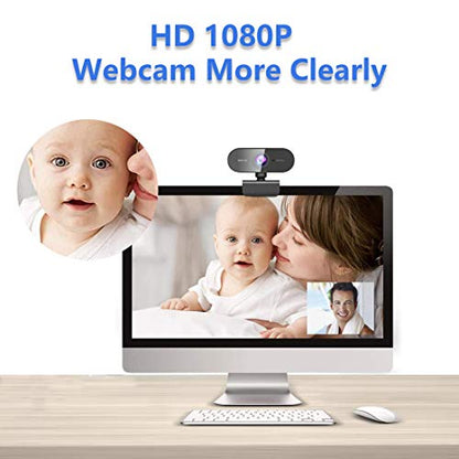 FWV Webcam with Microphone&1080P HD Web Cam,Stand for PC/MAC/Laptop/Desktop, Wide Angle Web Cameras for YouTube,Skype,Zoom,Xbox One,Video Calling,Studying and PS4 - color: Black -PC, style: 1080p webcam