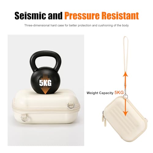 Cwatcun Carrying & Protective Case for Digital Camera with 2 Carrying Ways, Hardshell Lightweight Small Camera Sling Case Compatible with KODAK PIXPRO/Canon PowerShot/Sony DSCW800 DSCW830 - color: White02