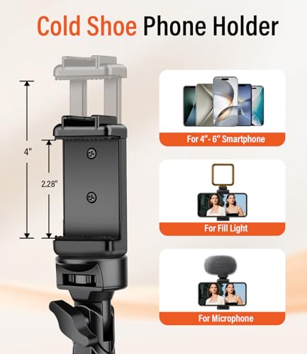 Phone Tripod, 86" Tall Tripod Stand with Gooseneck and Remote, Suitable for Recording Fitness Vlog Watching Cooking, Compatible with Smartphone, Camera, 1 Pcs - size: 86 inch