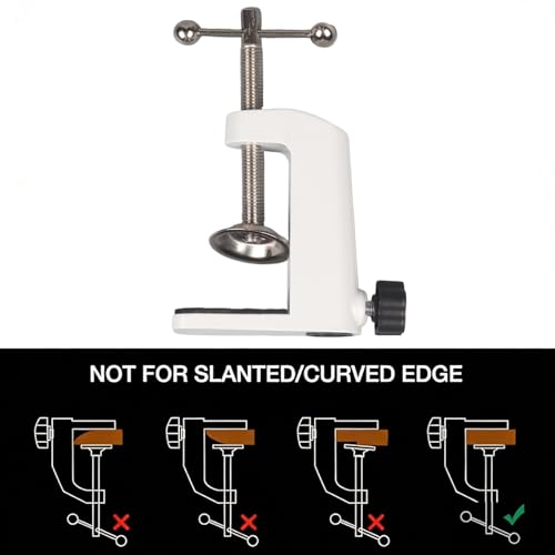 Universal C-Clamp Lamp Holder Desk Mount Clamp Base for Swing Arm Lights, DIY Lighting, Monitors, Workbenches (white) - color: White