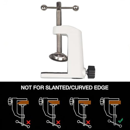 Universal C-Clamp Lamp Holder Desk Mount Clamp Base for Swing Arm Lights, DIY Lighting, Monitors, Workbenches (white) - color: White