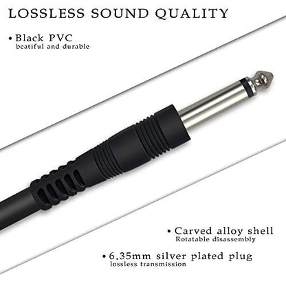 USB Guitar Cable 10Ft, USB Guitar Interface Male to 6.35mm 1/4 inch Gold-Plated TS Mono Plug,Recording Cable Compatible with PC, Mac, Xbox, PS4, PS3,PS2 - color: Black 2