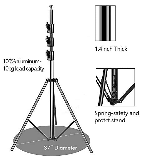 HYJ-INC Photo Background Support System with 10 x 10ft Backdrop Stand Kit,10 x12ft 100% White Cotton Muslin Backdrop,Clamp,Carry Bag for Photography Video Studio