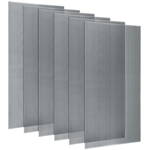Pushglossy 6 Pack 23.75" X 47.75" X 0.2" Fluorescent Light Covers Classroom Office Diffuser Panels for 2x4ft Drop Ceiling Light Fixture Polycarbonate Replacement Cover for Hospital Home (Clear Black) - color: Clear Black, size: 23.75" X 47.75" X 0.2"