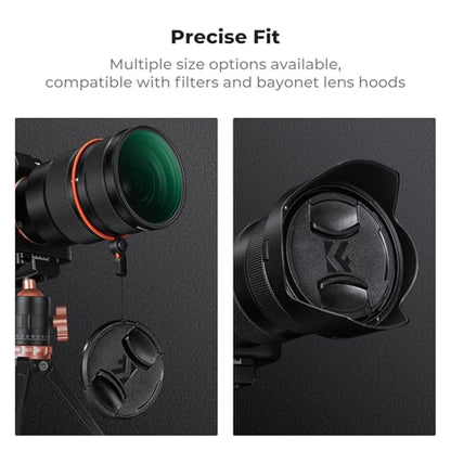 K&F CONCEPT 86mm Front Lens Cap Cover Kit, 5-in-1 Center Pinch Lens Cover + Anti-Loss Keeper + Microfiber Cleaning Cloth Compatible with Canon, Nikon, Sony Camera Lenses with 86mm Thread - size: 86mm