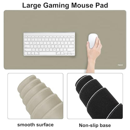 MOSISO Keyboard Mouse Pad Set, Large Gaming Mouse Pad&Rectangular Keyboard Wrist Rest&Mousepad with Wrist Rest&Coaster, Ergonomic Non-Slip&Easy Typing Pad with Curved Silicone Lining, Bronze Brown - color: Bronze Brown