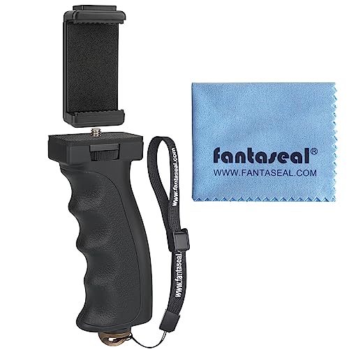 Universal Ergonomic Anti-Fall Mobile Phone Smartphone Handle Stabilizer Mount Rig Portable Selfie Stick Tripod Handheld Vlogging Monopod for 60-85mm Wide iPhone Samsung Android