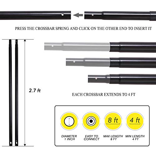 EMART Photography Backdrop Stand, 8 x 8 ft Adjustable Photo Background Holder, Back Drop Banner Support Frame Kit for Photoshoot Video Studio, Birthday Party - size: 8x8ft