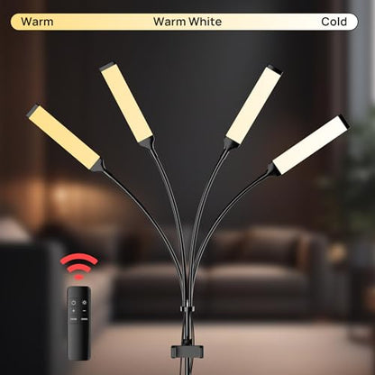 Four Arms LED Light for Photography,Esthetician Light for Lash Extensions with Phone Holder/Floor Lamp/Lash Light for Makeup/Tattoo/Selfie/Video Recording/Photography/TikTok/YouTube/Live Stream