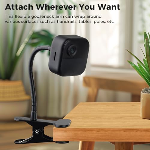 Flexible Clip Clamp Mount for Blink Outdoor 4 (4th Gen)/(3rd Gen)/Blink XT/XT2, Also for Blink Mini/Mini 2, Clip Holder with 7.8 inches Gooseneck Arm, Easy Installation Without Tools - 2Pack