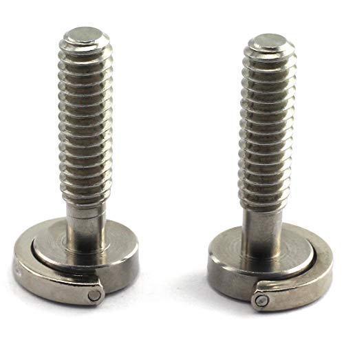 HJ Garden 2pcs 1/4-20 Thread D-Ring Stainless Steel Camera Fixing Screws for Camera Tripod Monopod QR Plate,D Shaft Quick Release Plate Mounting Screw 26mm Length - size: 1/4"-20x26mm